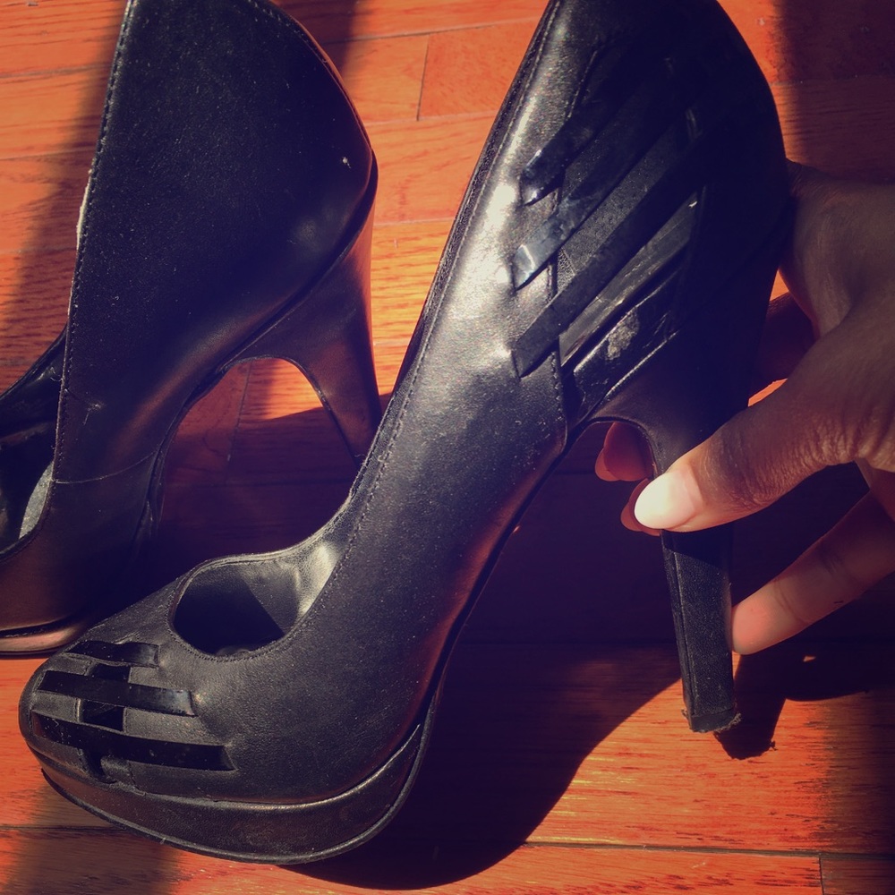 Black heels, vintage 2000 shoes, pick boo, club, dressy, sexy feet